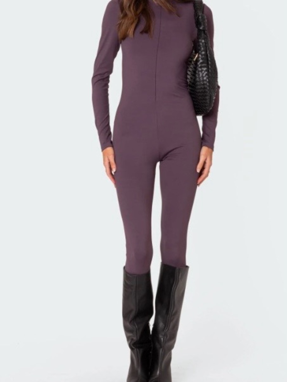Edikted Long Sleeve Purple Jumpsuit